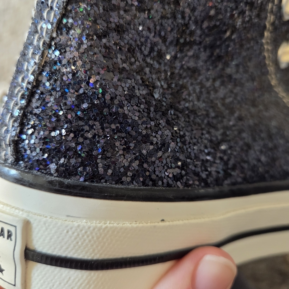 Converse Custom All Star Glitter Leopard Hi Top Limited Edition Sneaker 5.5 - Picture 13 of 14